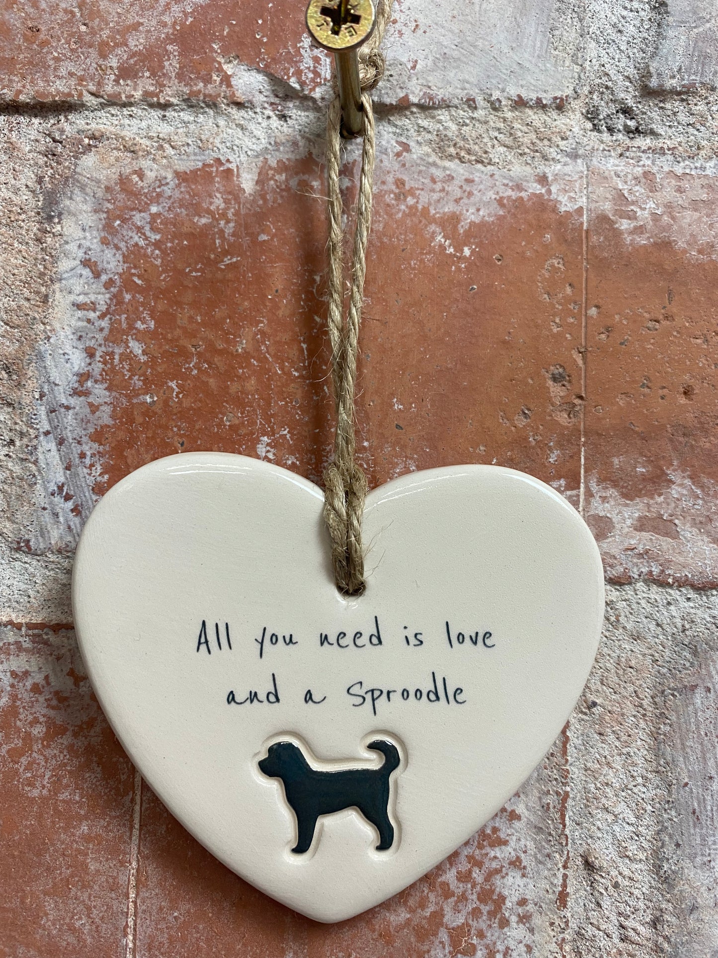 Sproodle Ceramic Heart Ornament