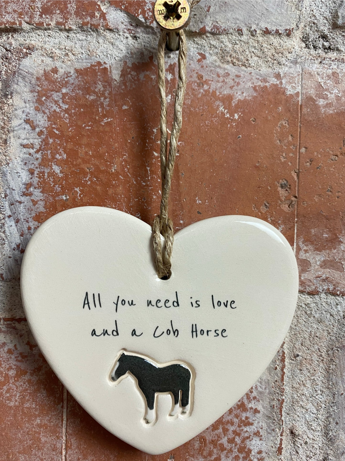 Hogged Cob Ceramic Heart Ornament