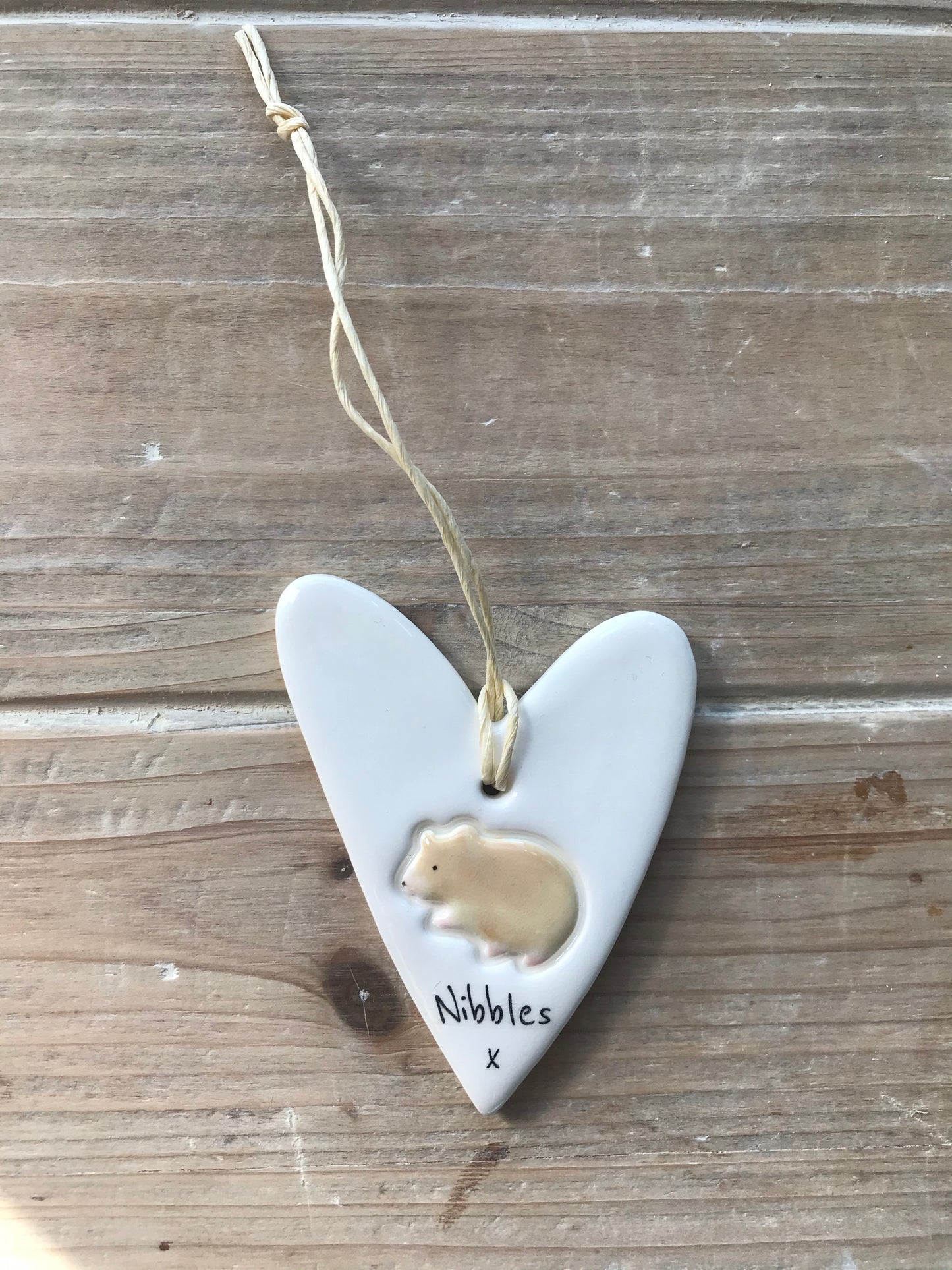 Personalised Hamster Heart Ornament