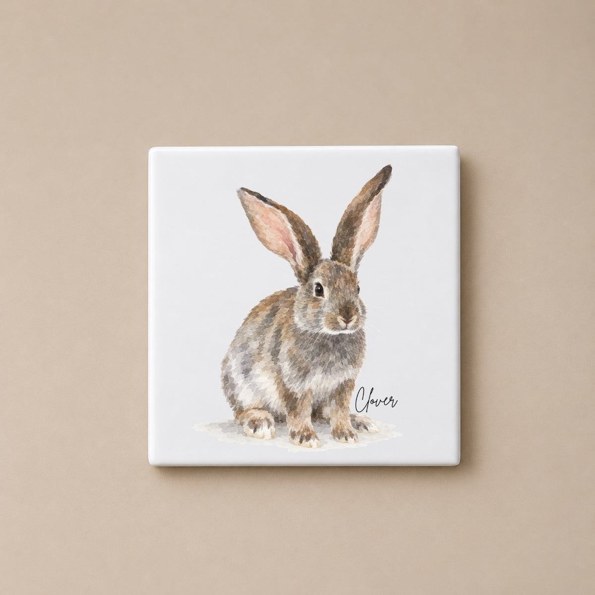 Personalised Rabbit Coaster