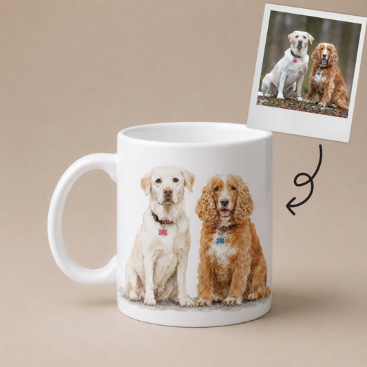 Personalised Dog Mug with 2 Dogs