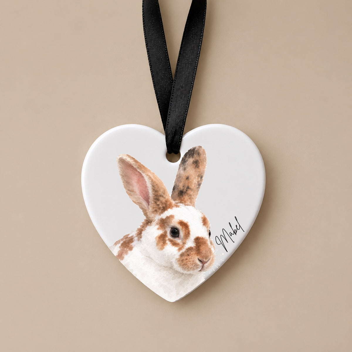 Personalised Watercolour Rabbit Portrait Ornament