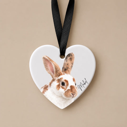 Personalised Watercolour Rabbit Portrait Ornament