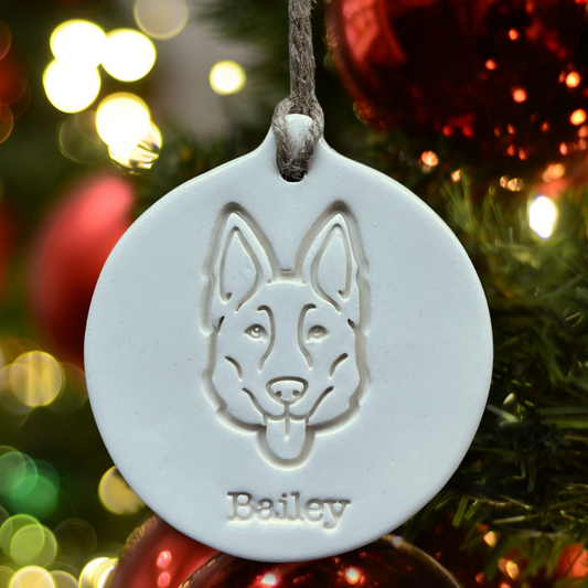 Personalised White Swiss Shepherd Bauble