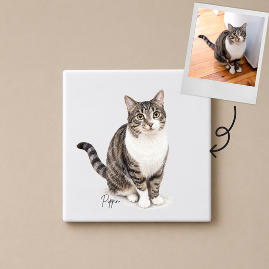 Personalised Cat Coaster
