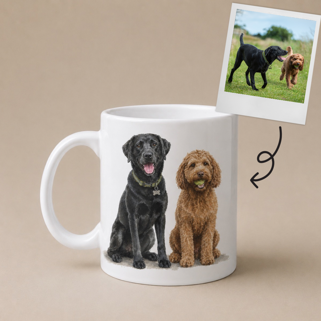 Personalised Dog Mug with 2 Dogs