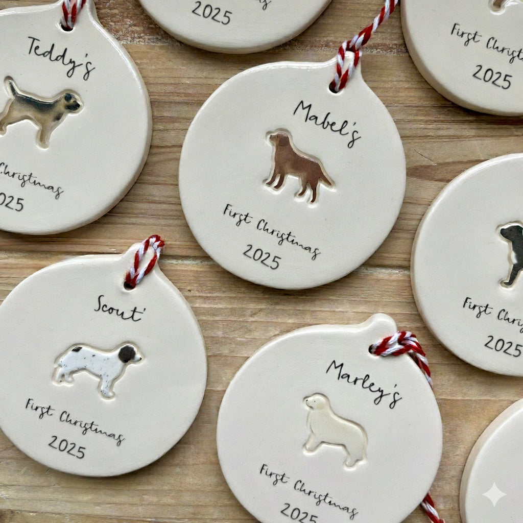 Personalised Dogs First Christmas 2025 Ornament