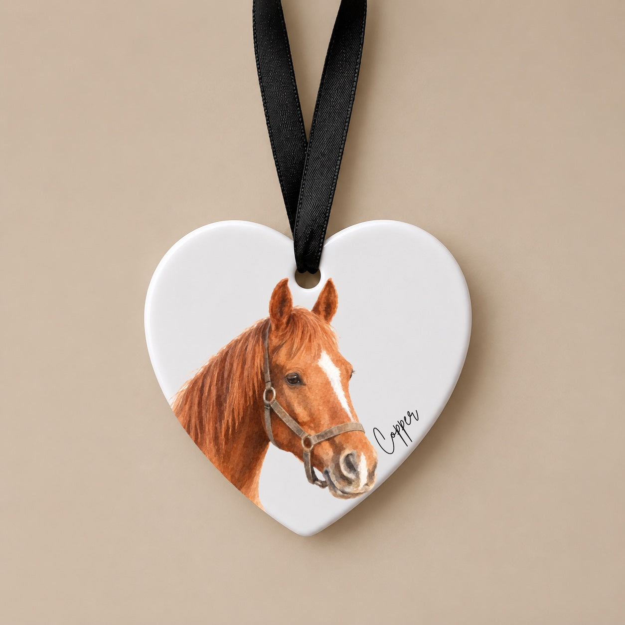 Personalised Watercolour Horse Portrait Ornament