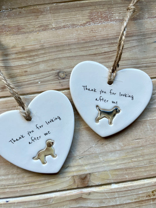 Personalised Dog Sitter ceramic heart