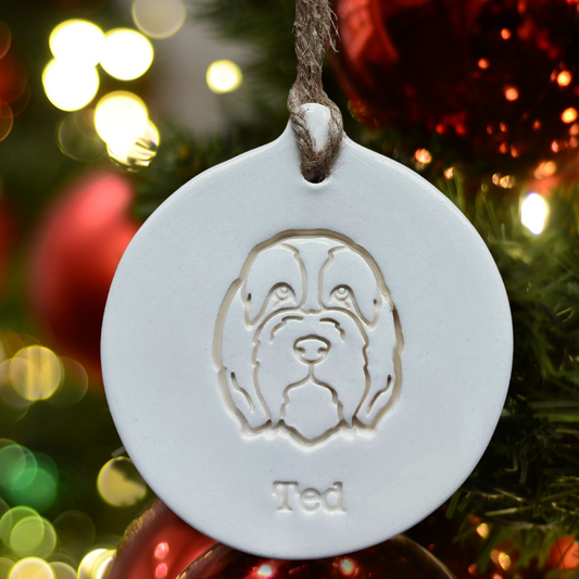 Personalised Bearded Collie Bauble