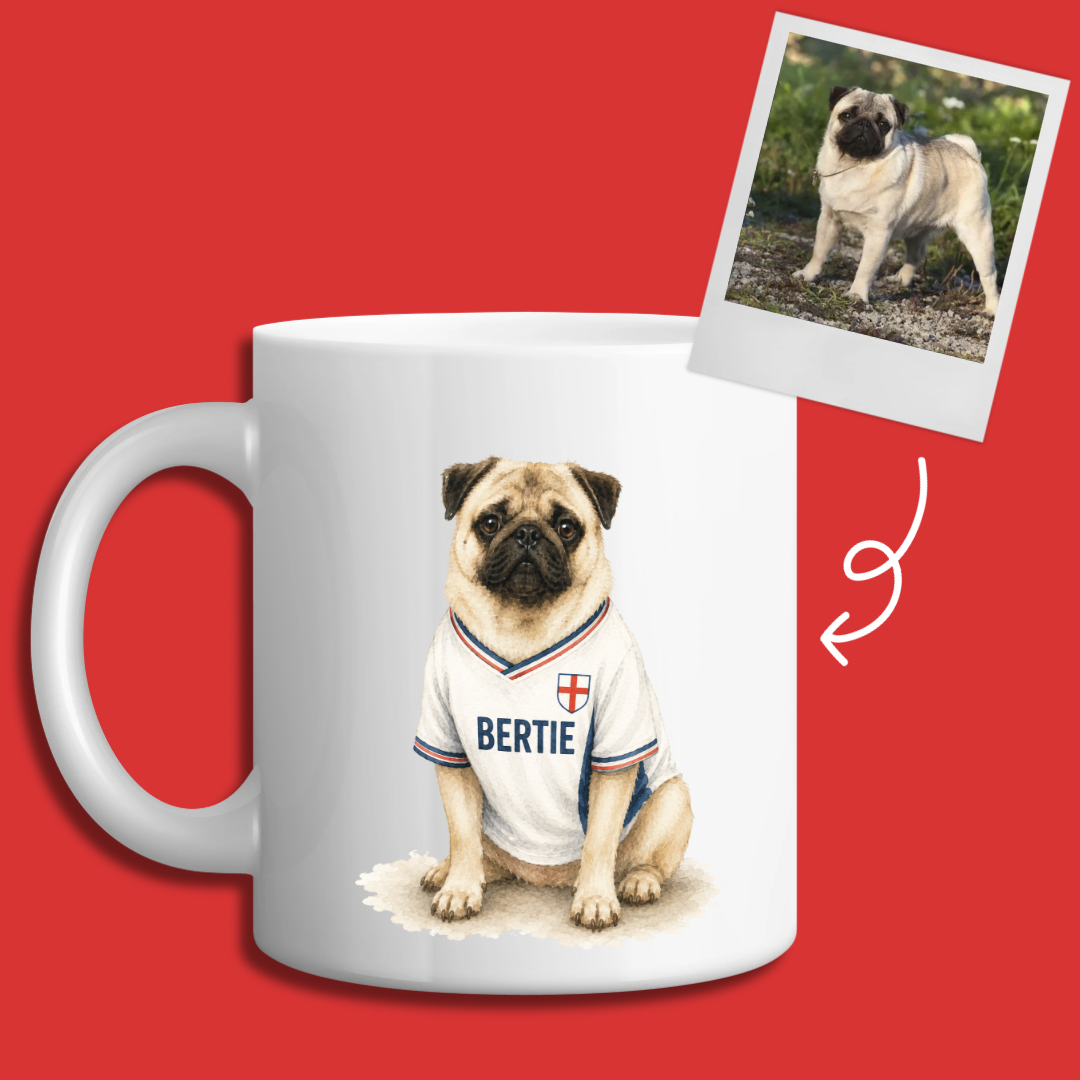 Personalised England Dog Mug
