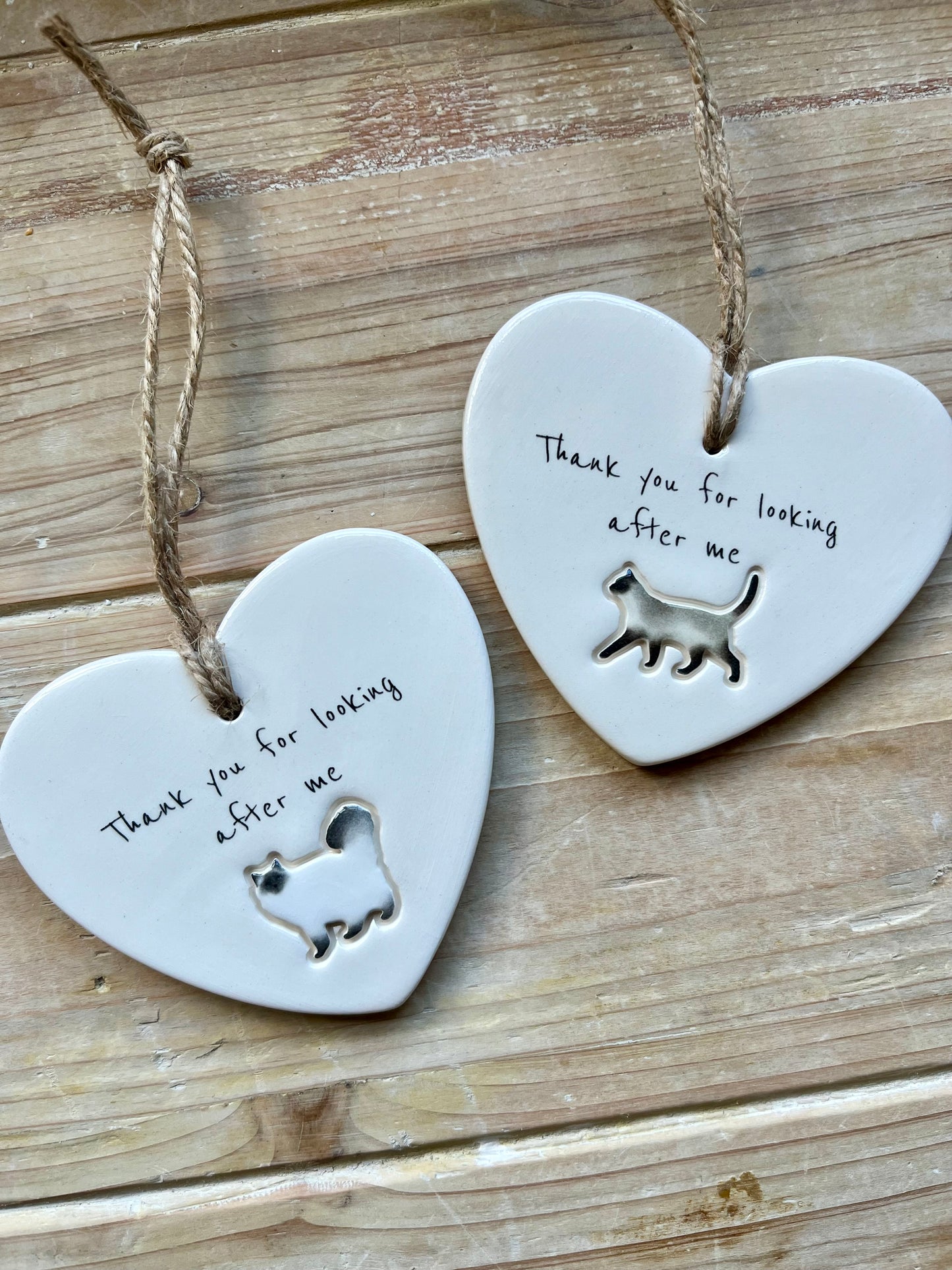 Personalised Cat Sitter ceramic heart