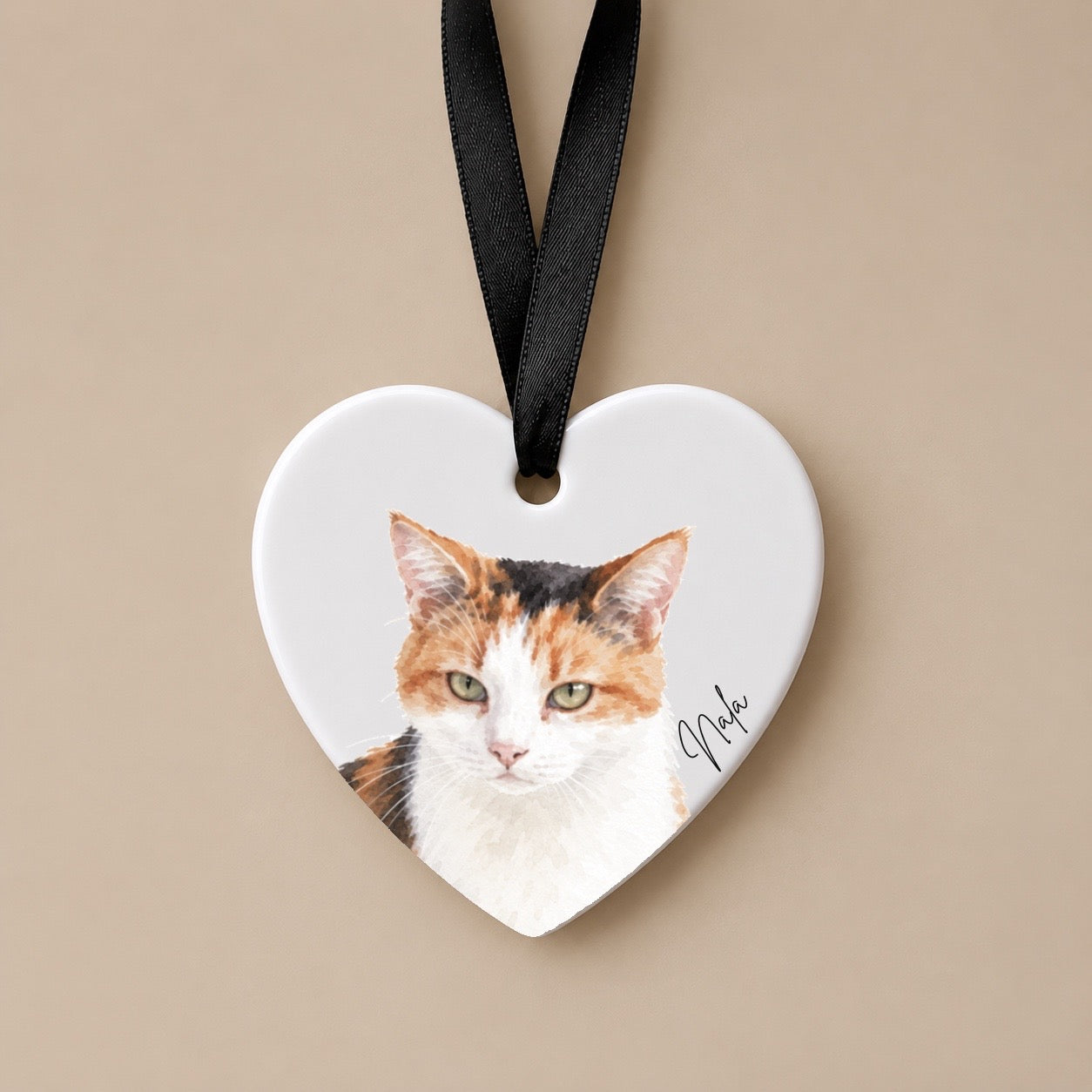 Personalised Watercolour Cat Portrait Ornament