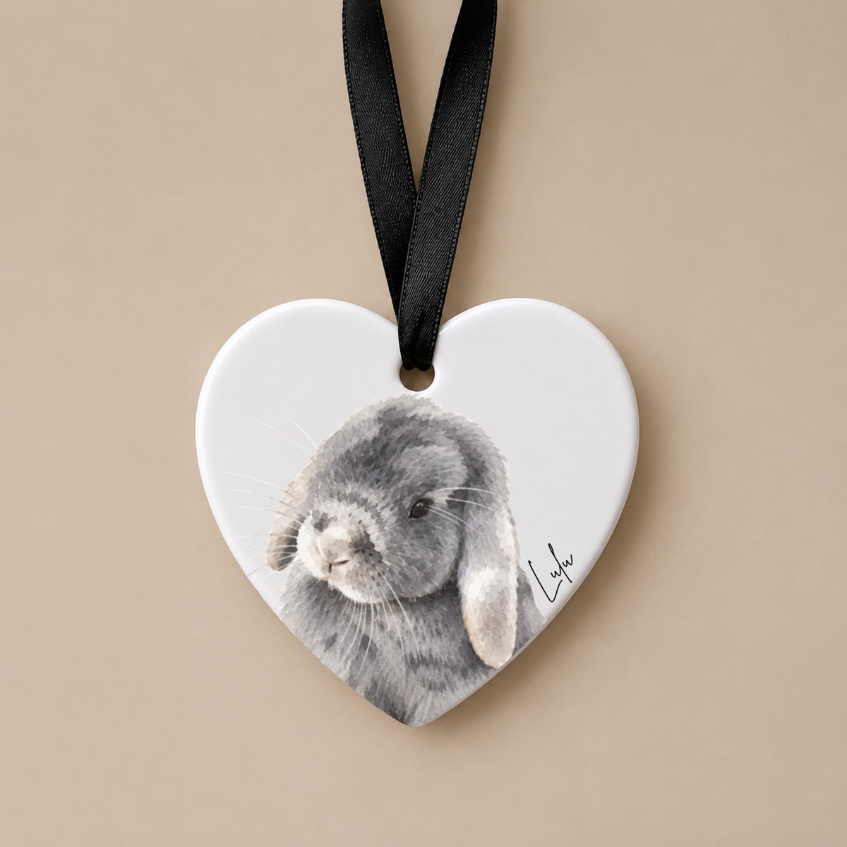Personalised Watercolour Rabbit Portrait Ornament