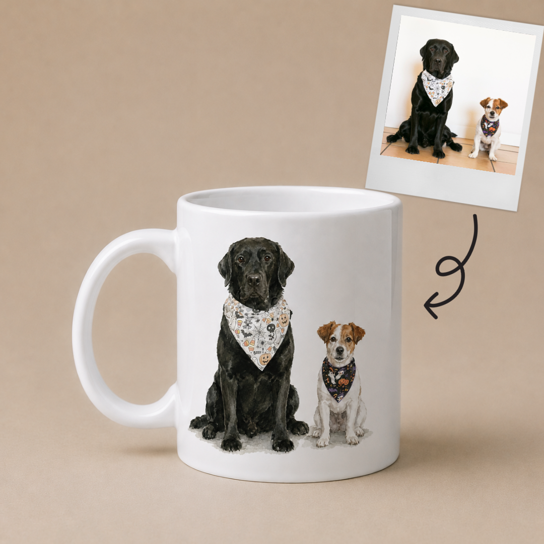 Personalised Dog Mug with 2 Dogs