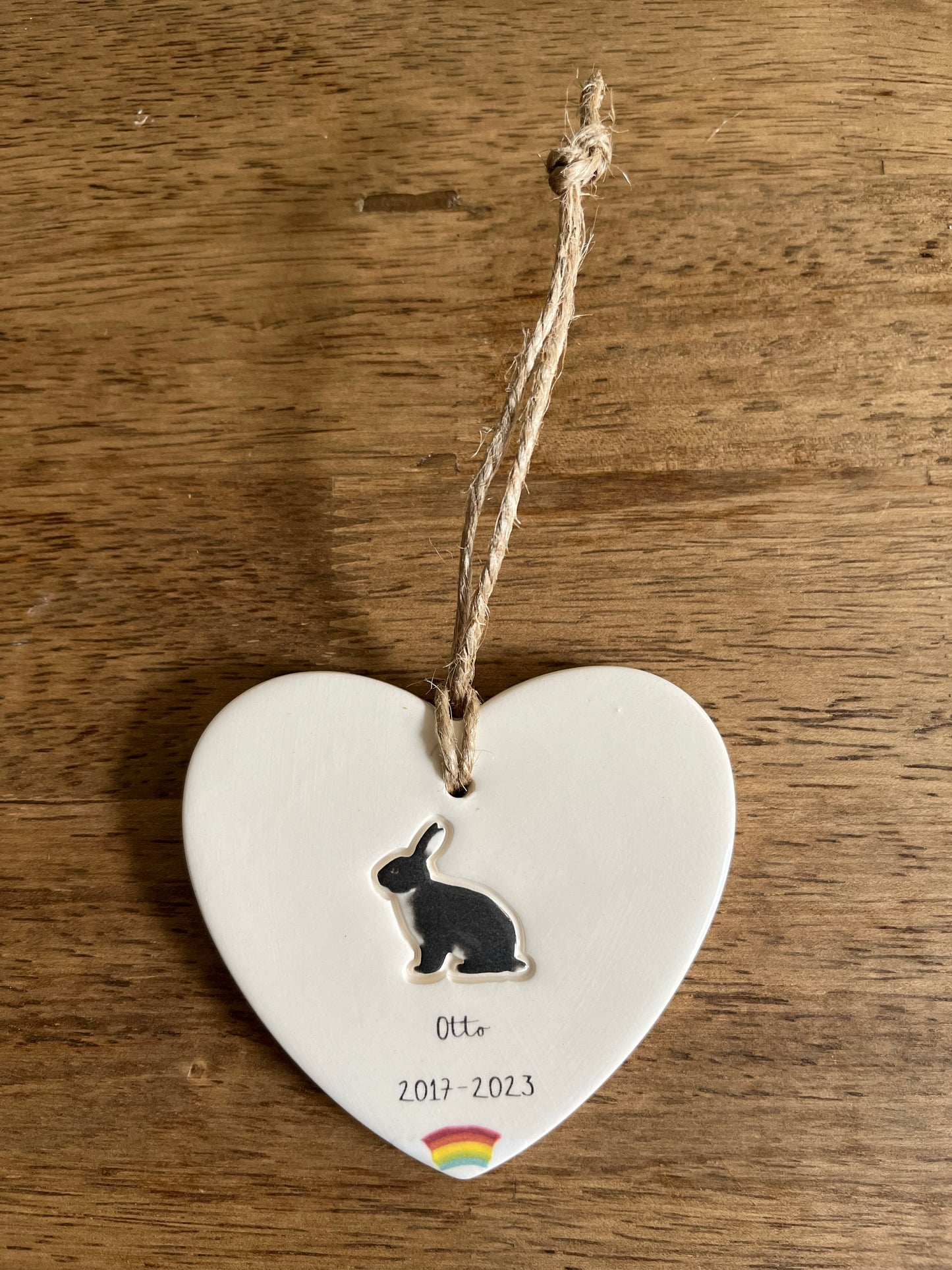 Personalised Rabbit memorial decoration