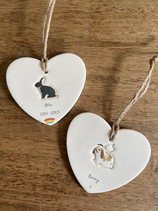 Personalised Rabbit memorial decoration