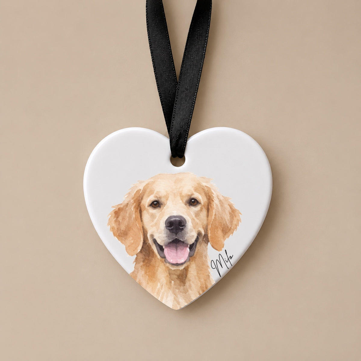 Personalised Watercolour Dog Portrait Ornament