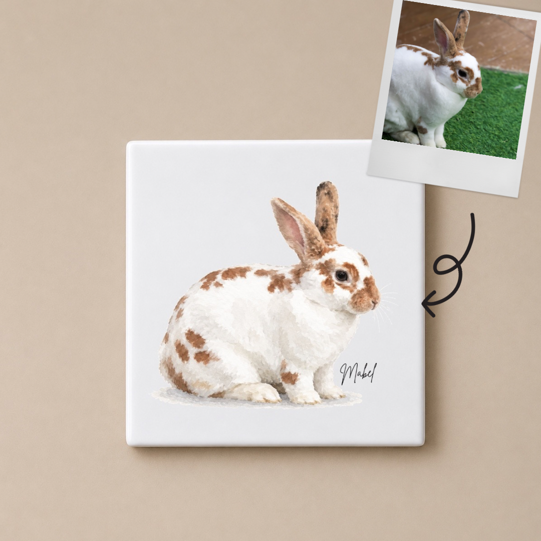 Personalised Rabbit Coaster