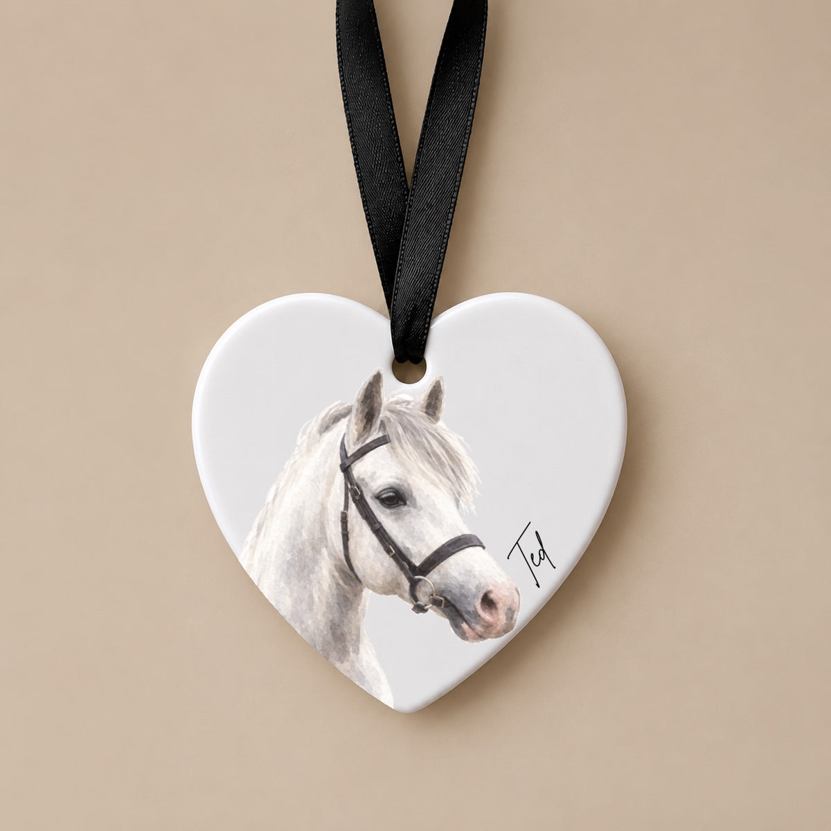Personalised Watercolour Horse Portrait Ornament