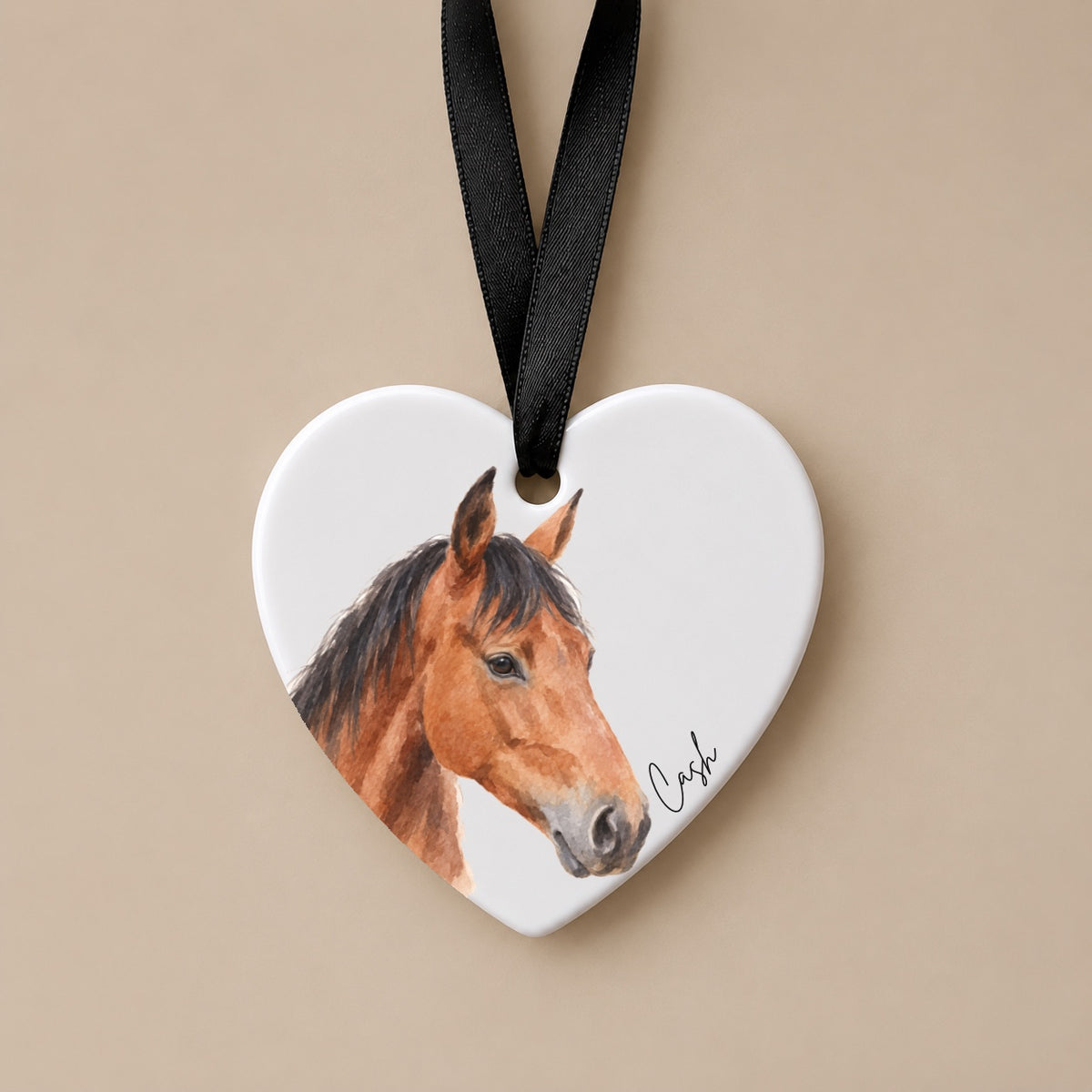 Personalised Watercolour Horse Portrait Ornament