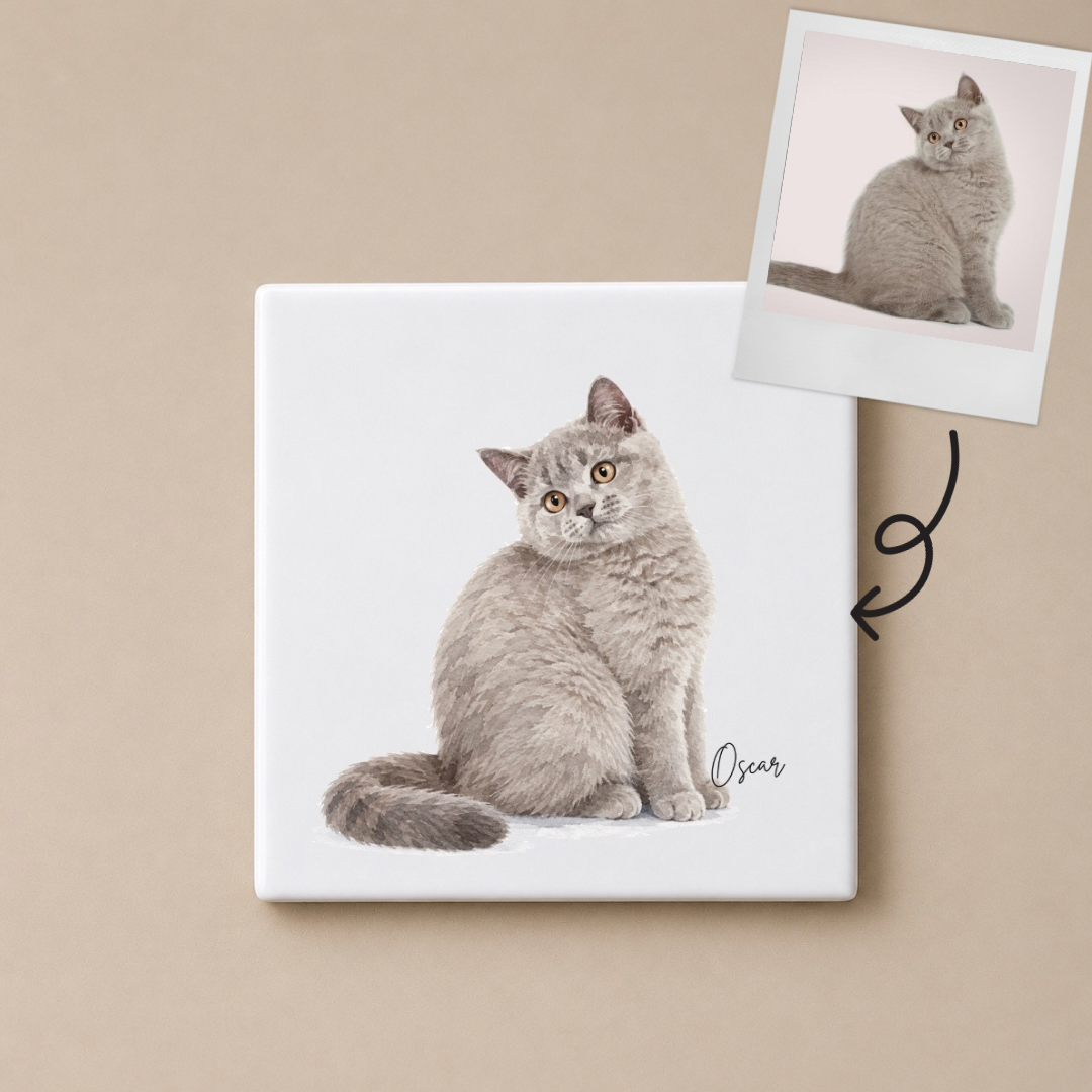 Personalised Cat Coaster