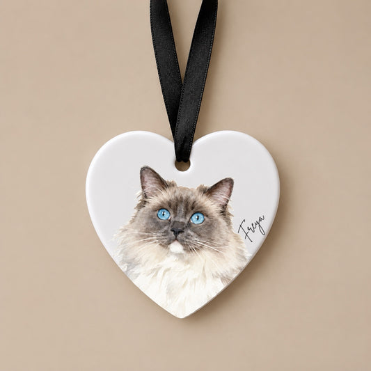 Personalised Watercolour Cat Portrait Ornament