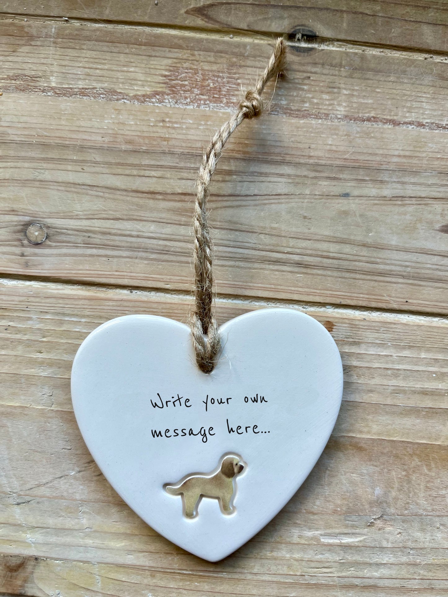 Personalised Writing ceramic dog heart