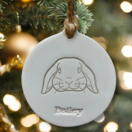 Personalised Mini Lop Rabbit Bauble