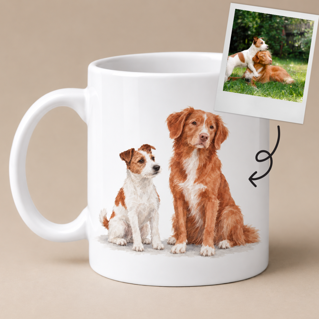 Personalised Dog Mug with 2 Dogs