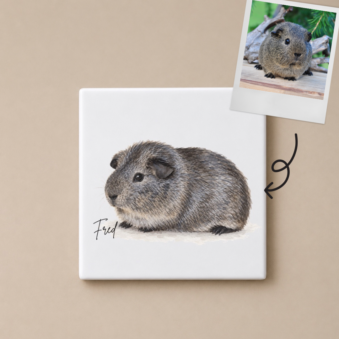 Personalised Guinea Pig Coaster