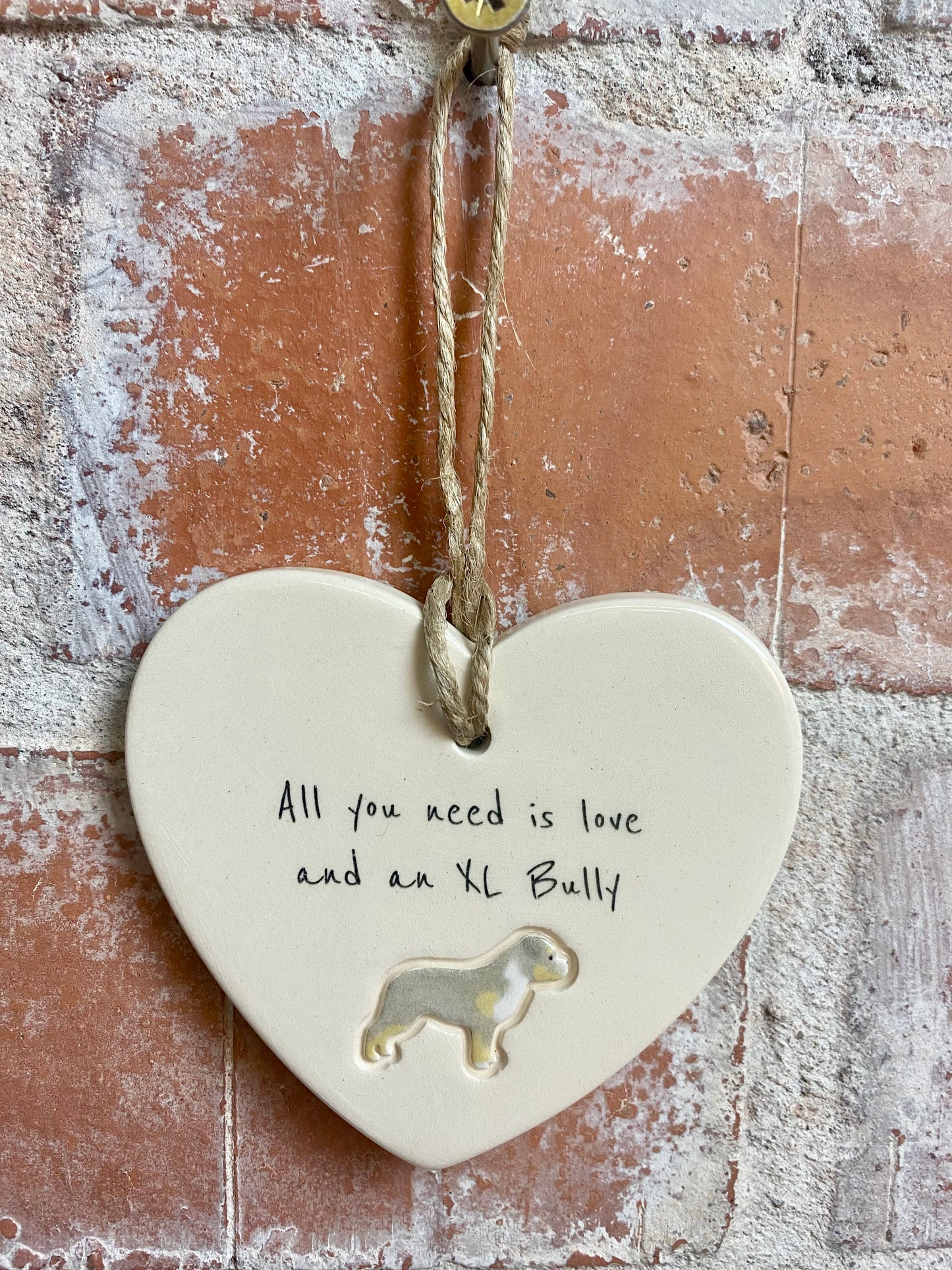 XL Bully ceramic heart