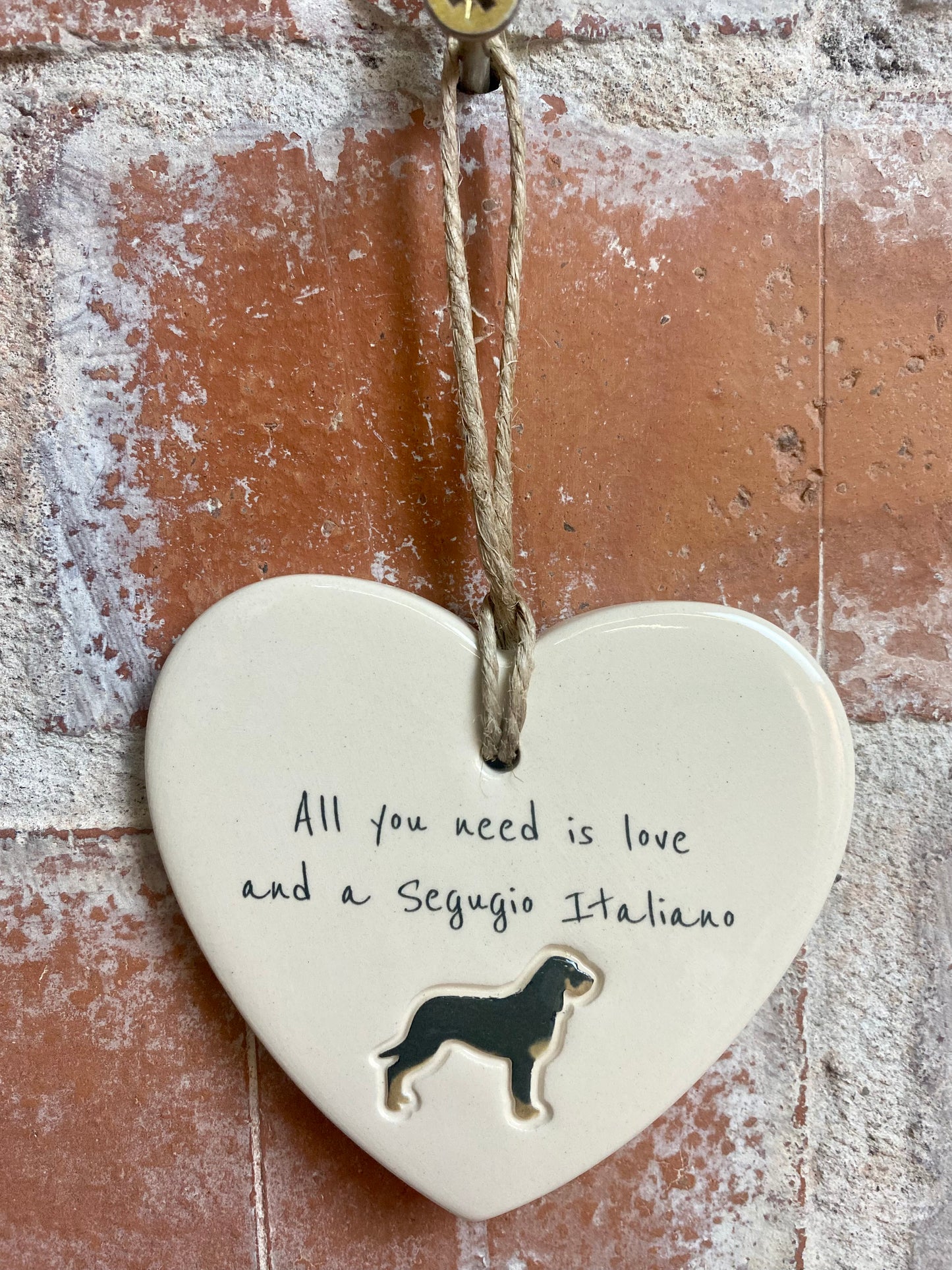 Segugio Italiano ceramic heart