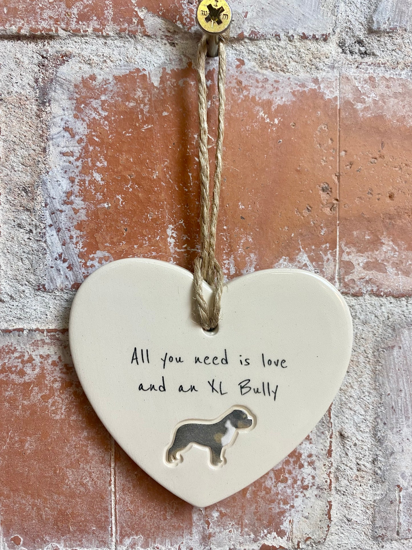 XL Bully ceramic heart