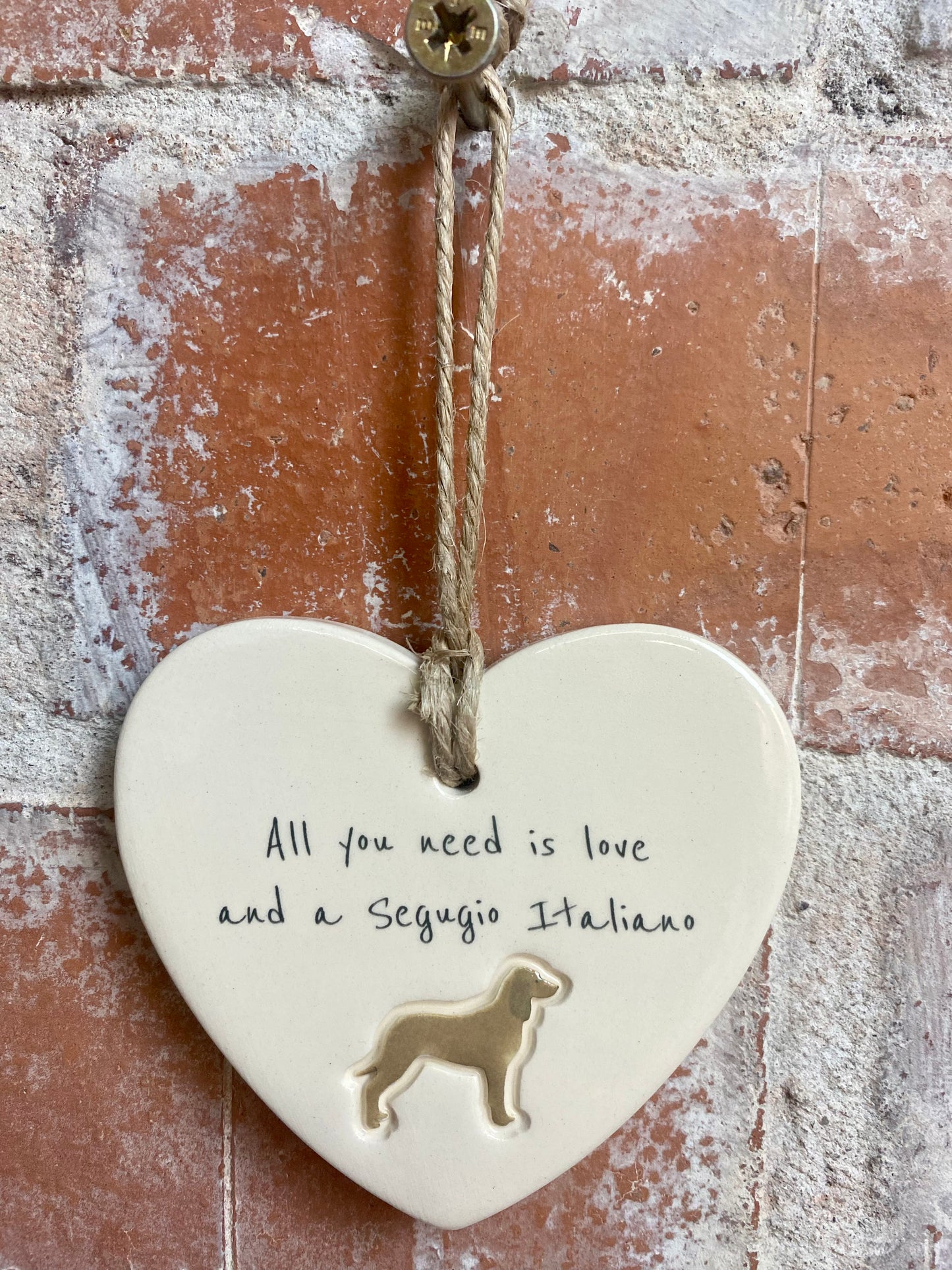 Segugio Italiano ceramic heart