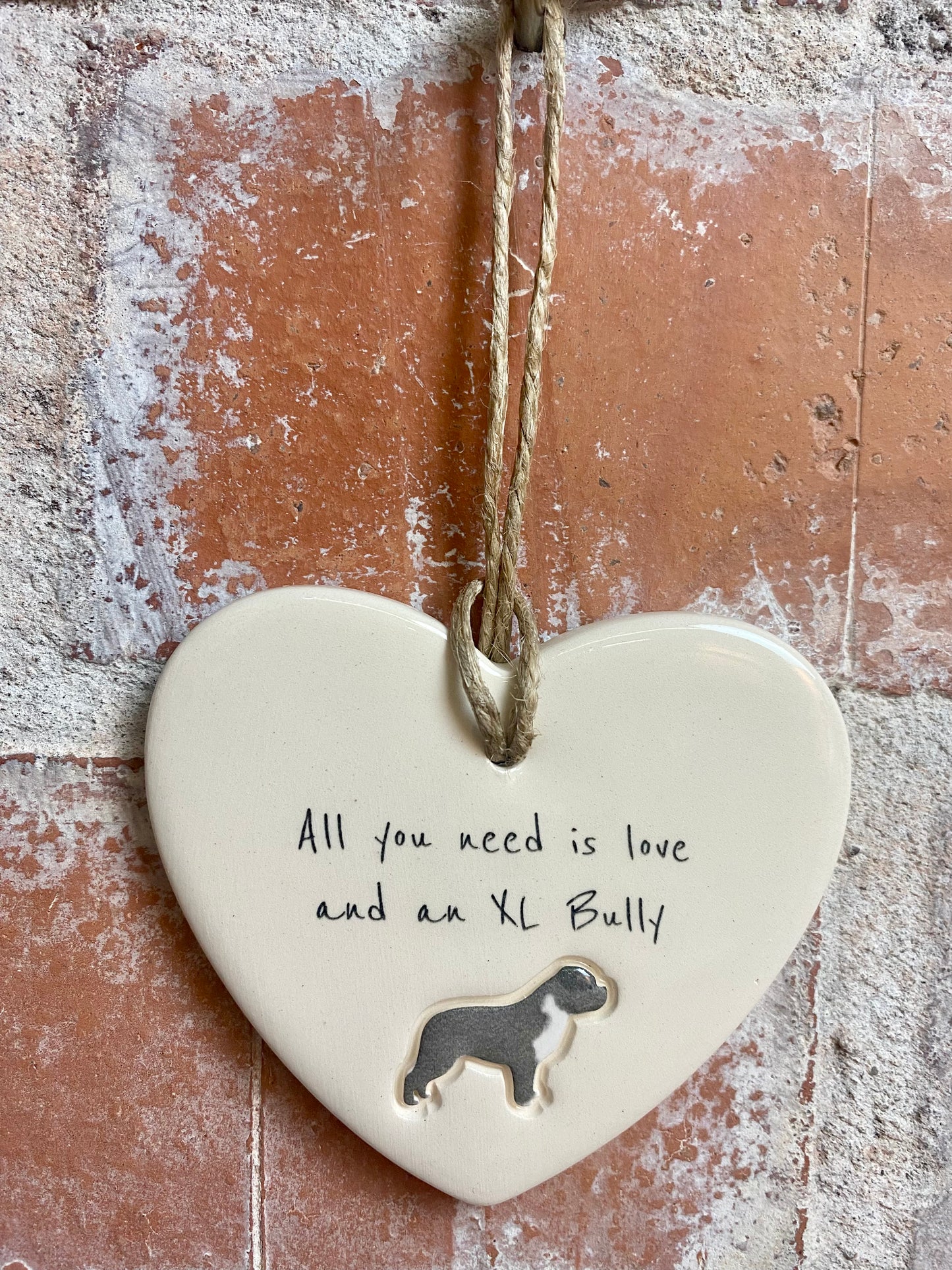 XL Bully ceramic heart