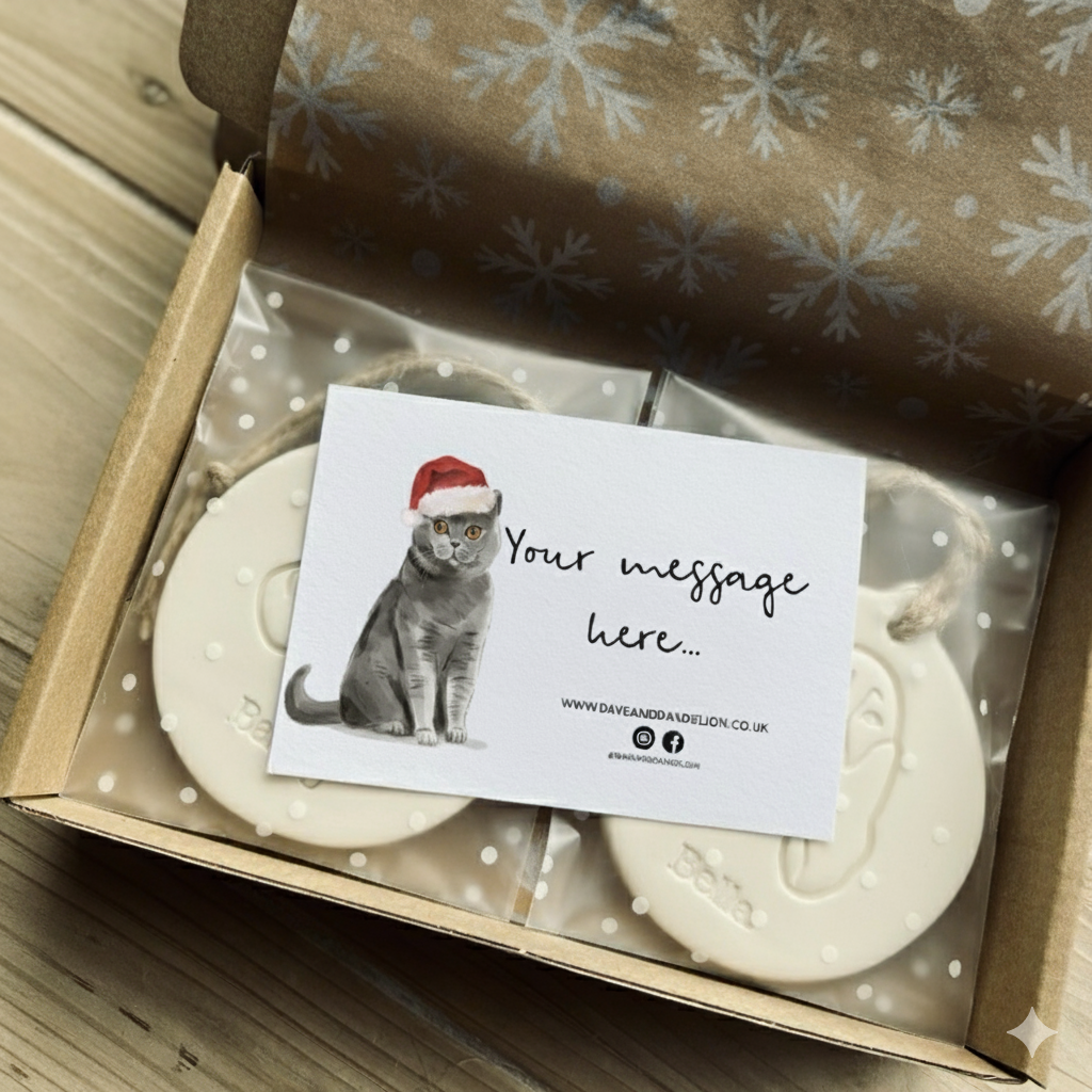Personalised Cat Bauble in custom box