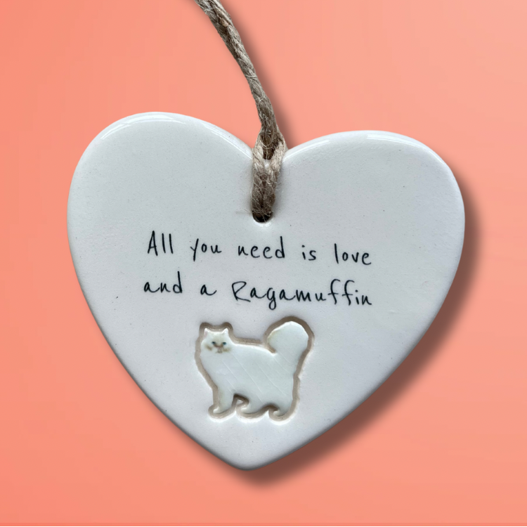 Handmade Ragamuffin Cat Ornament