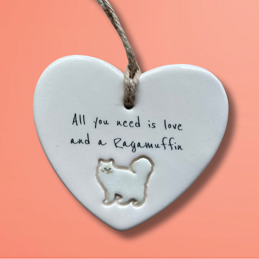 Handmade Ragamuffin Cat Ornament