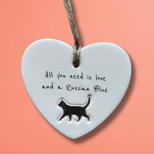 Handmade Russian Blue Cat Ornament