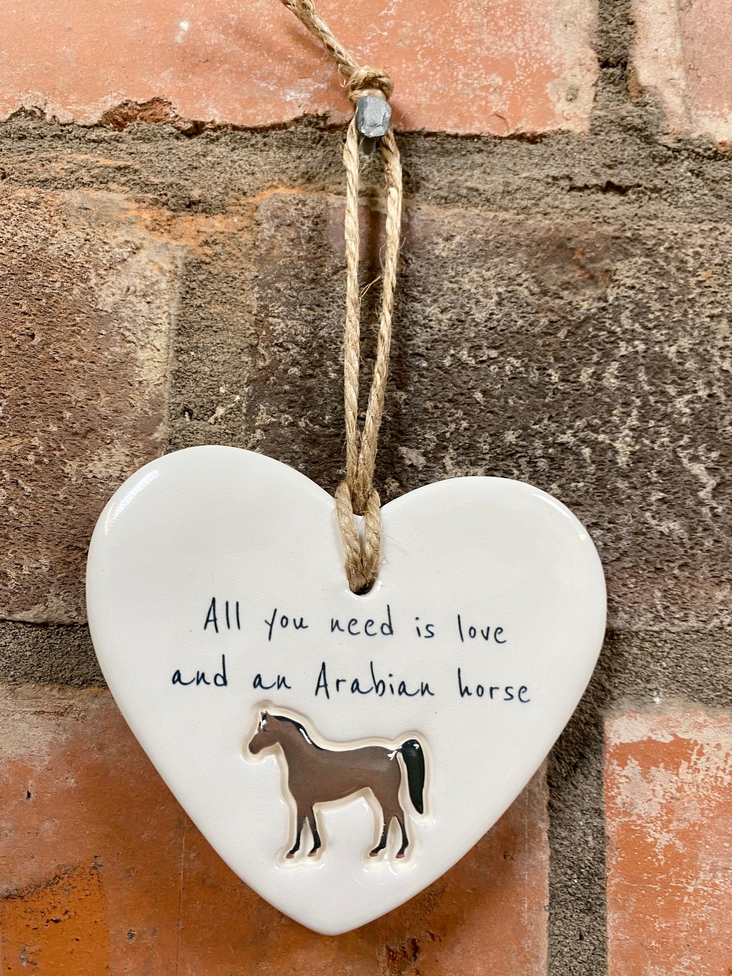 Arabian Horse ceramic heart