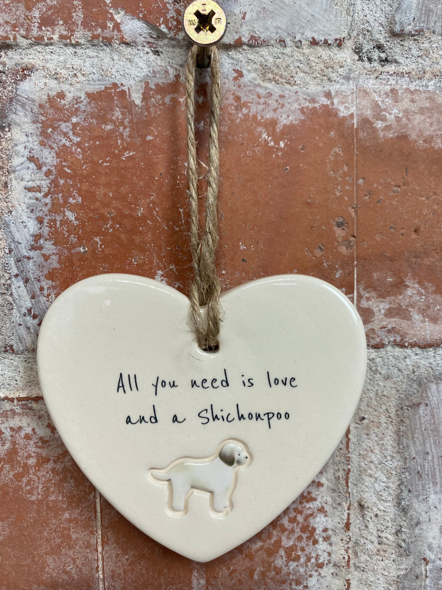 Shichonpoo ceramic heart