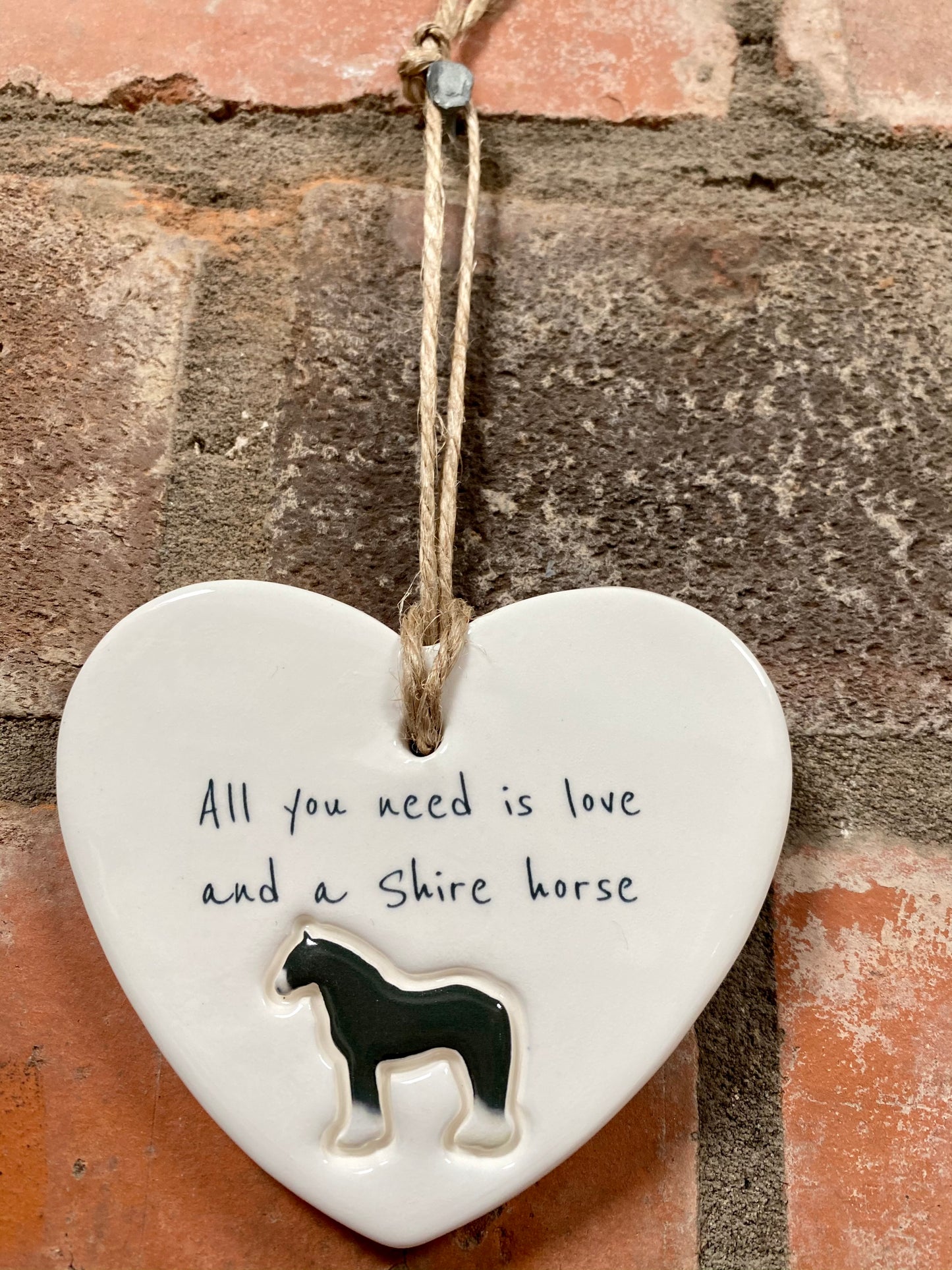 Shire Horse ceramic heart