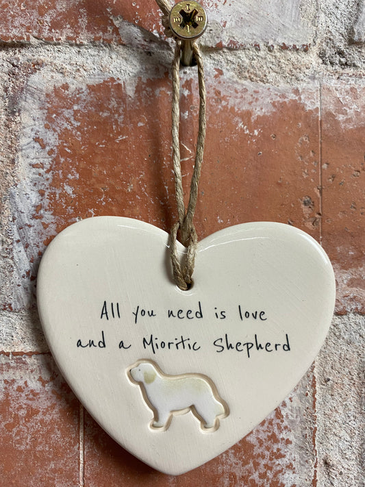 Mioritic Shepherd ceramic heart