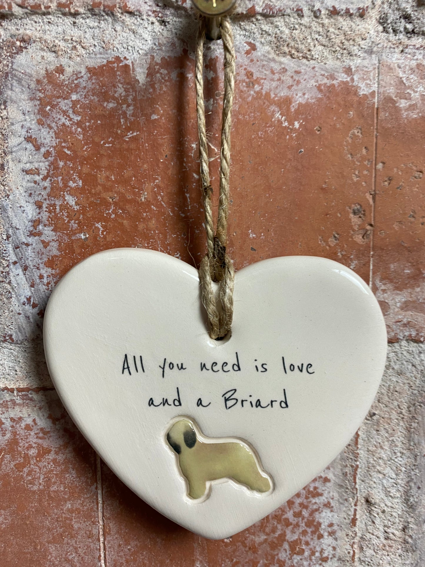 Briard ceramic heart