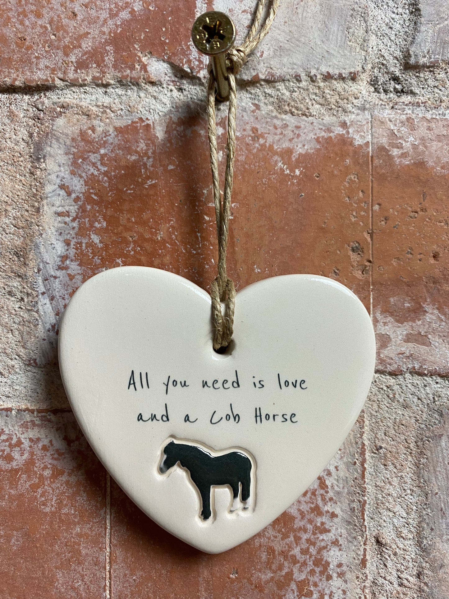 Cob Horse ceramic heart