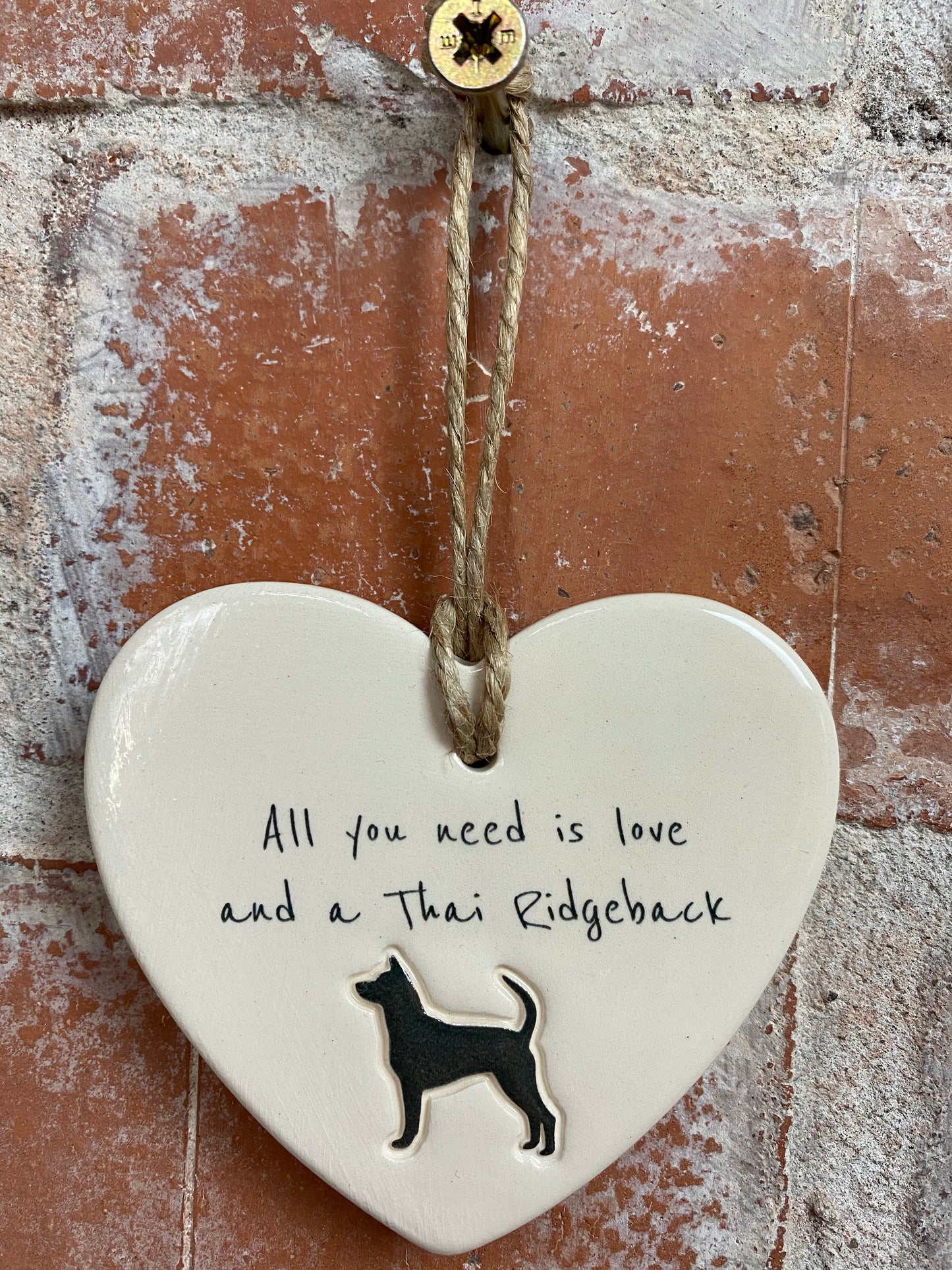 Thai Ridgeback ceramic heart