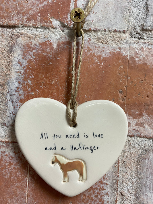 Haflinger ceramic heart