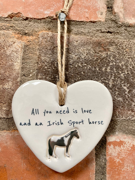 Irish Sport Horse ceramic heart