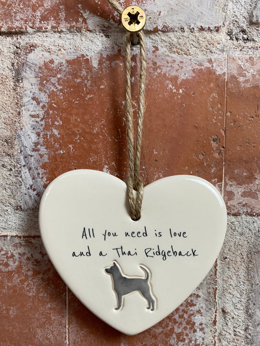 Thai Ridgeback ceramic heart